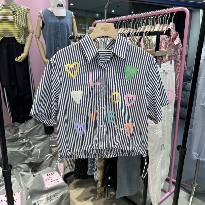 ANNA東大門㊣代購女裝新品時尚休閑職業熱賣25春夏襯衫蕾絲衫ANNA襯衫/蕾絲衫圖色2