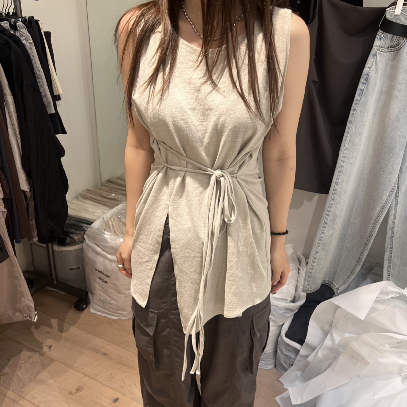 AUBE東大門㊣直郵女裝新品熱賣休閑推薦人氣職業25春夏吊帶背心AUBE吊帶/背心