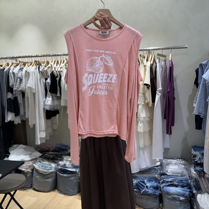 BUTTER-P韓國代購㊣女裝新品25春夏推薦休閑時尚人氣長袖T恤BUTTER-P長袖T恤圖色2