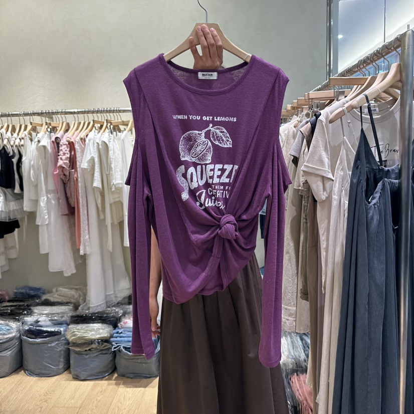 BUTTER-P韓國代購㊣女裝新品25春夏推薦休閑時尚人氣長袖T恤BUTTER-P長袖T恤圖色3
