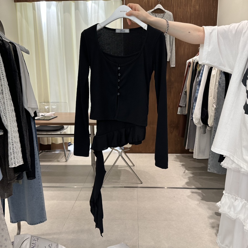 BUCKLE東大門㊣實拍女士新款熱賣休閑推薦時尚套裝兩件套開衫BUCKLE套裝圖色3