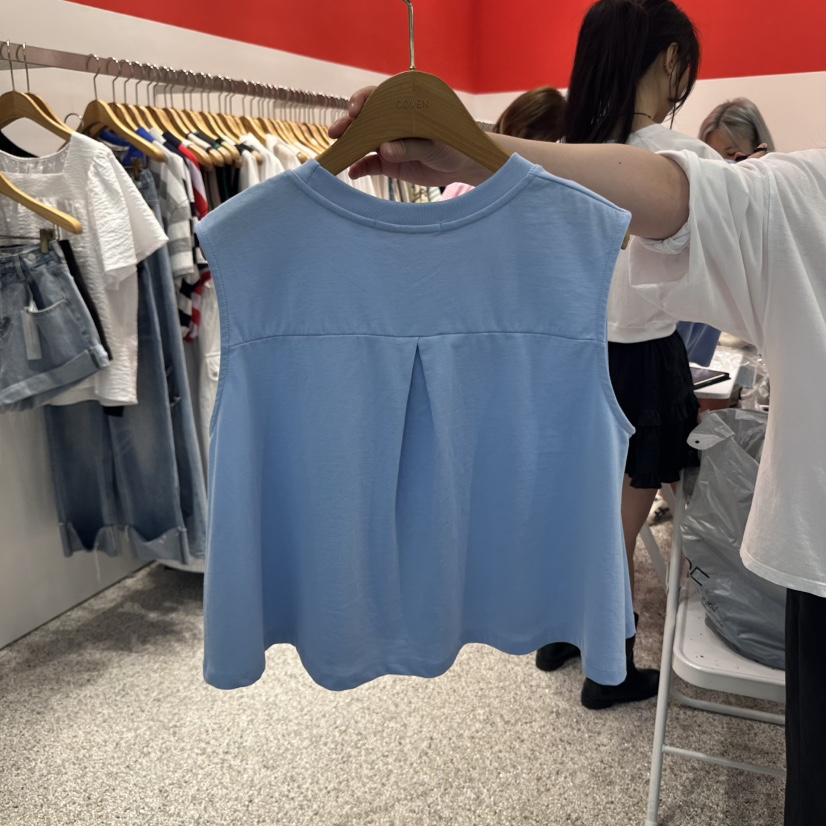 ATPZ韓國直郵㊣女裝新款職業熱賣休閑人氣25春夏吊帶背心喇叭形ATTENTION PLEAES吊帶/背心