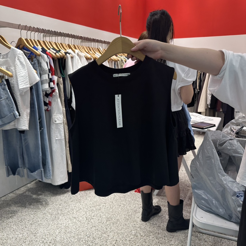 ATPZ韓國直郵㊣女裝新款職業熱賣休閑人氣25春夏吊帶背心喇叭形ATTENTION PLEAES吊帶/背心圖色3