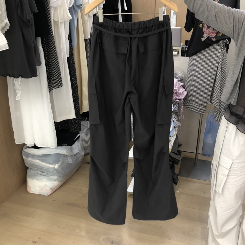 VILLABUTTON韓國直郵㊣女裝新品職業25春夏休閑褲工裝褲含腰繩VILLABUTTON休閑褲