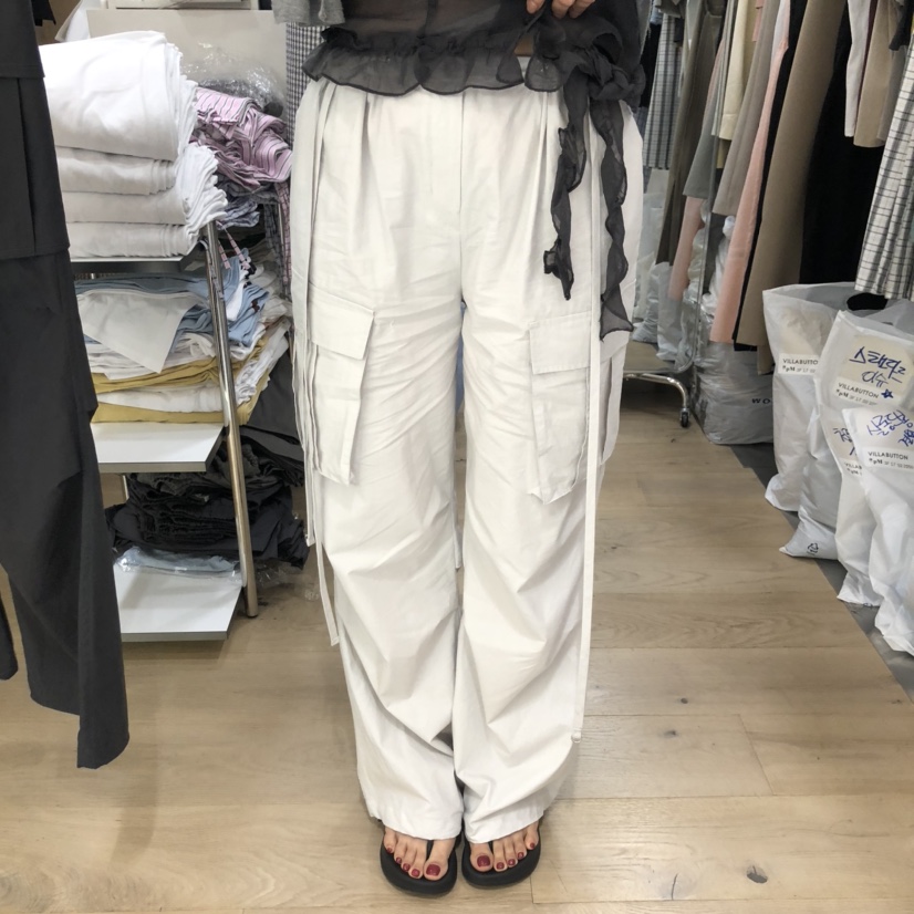 VILLABUTTON韓國直郵㊣女裝新品職業25春夏休閑褲工裝褲含腰繩VILLABUTTON休閑褲圖色2