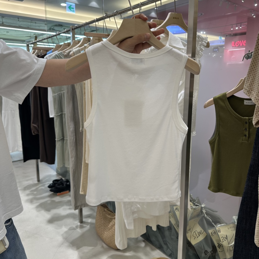 BINUS東大門㊣代購女士新款職業時尚休閑真品人氣吊帶背心紐扣BINUS吊帶/背心