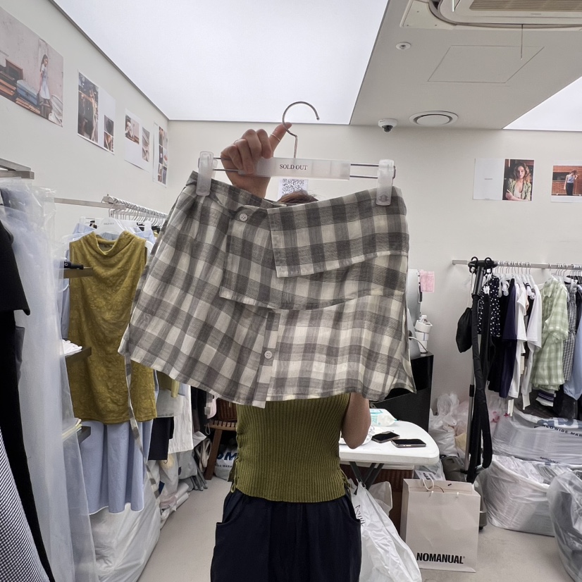 SOLD OUT韓國代購㊣女裝新品休閑25春夏推薦熱賣短裙含腰繩SOLD OUT短裙