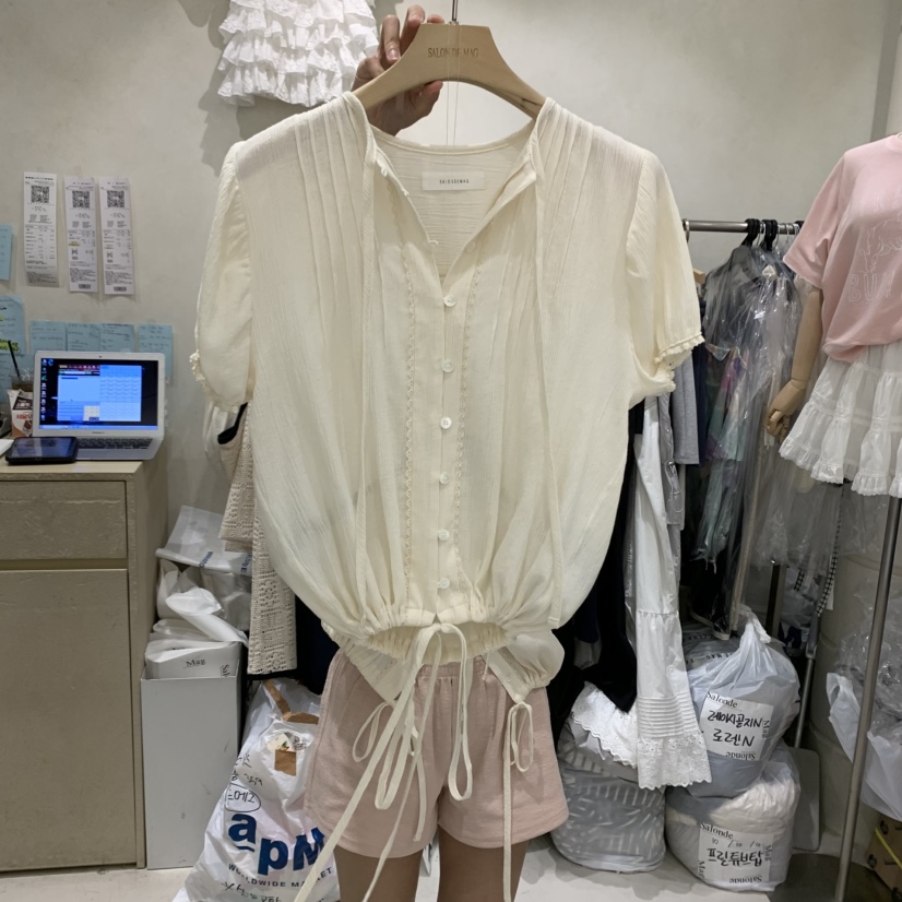 SALONDEMAG東大門㊣代購女士新品25春夏真品人氣襯衫蕾絲衫SALONDEMAG襯衫/蕾絲衫