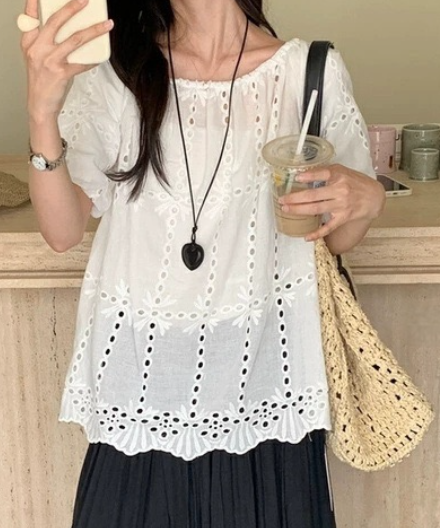 STRAWBERRY東大門㊣直郵女士新款時尚熱賣25春夏襯衫蕾絲衫STRAWBERRY襯衫/蕾絲衫