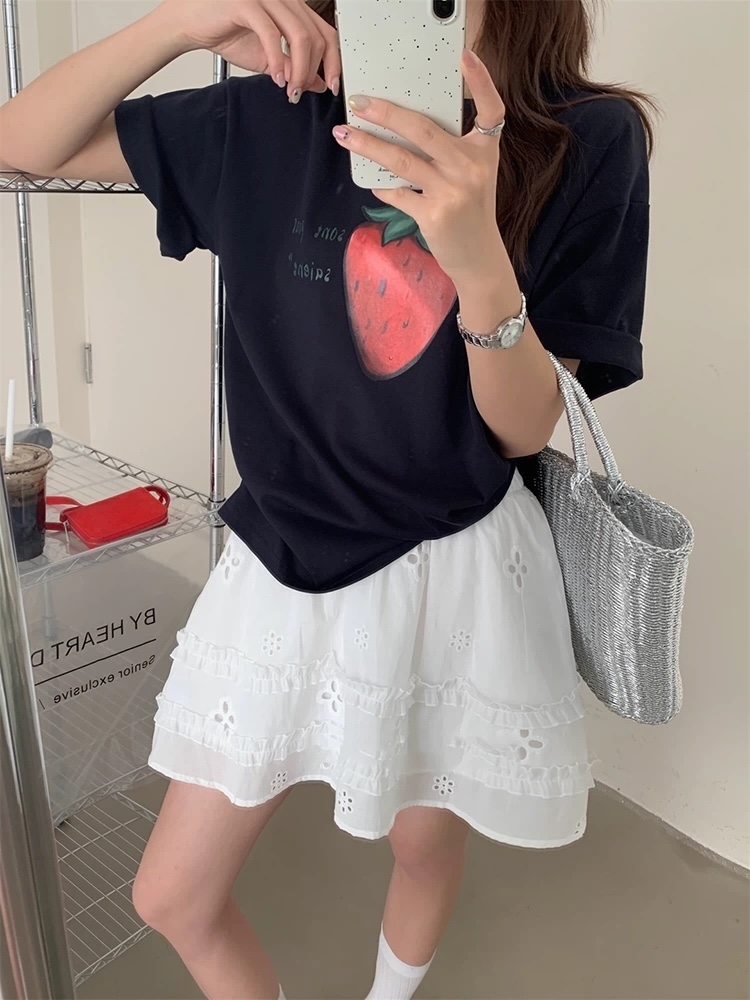 STRAWBERRY東大門㊣實拍女士新款25春夏人氣休閑推薦真品短裙STRAWBERRY短裙