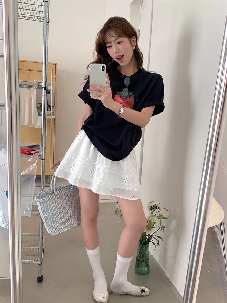 STRAWBERRY東大門㊣實拍女士新款25春夏人氣休閑推薦真品短裙STRAWBERRY短裙