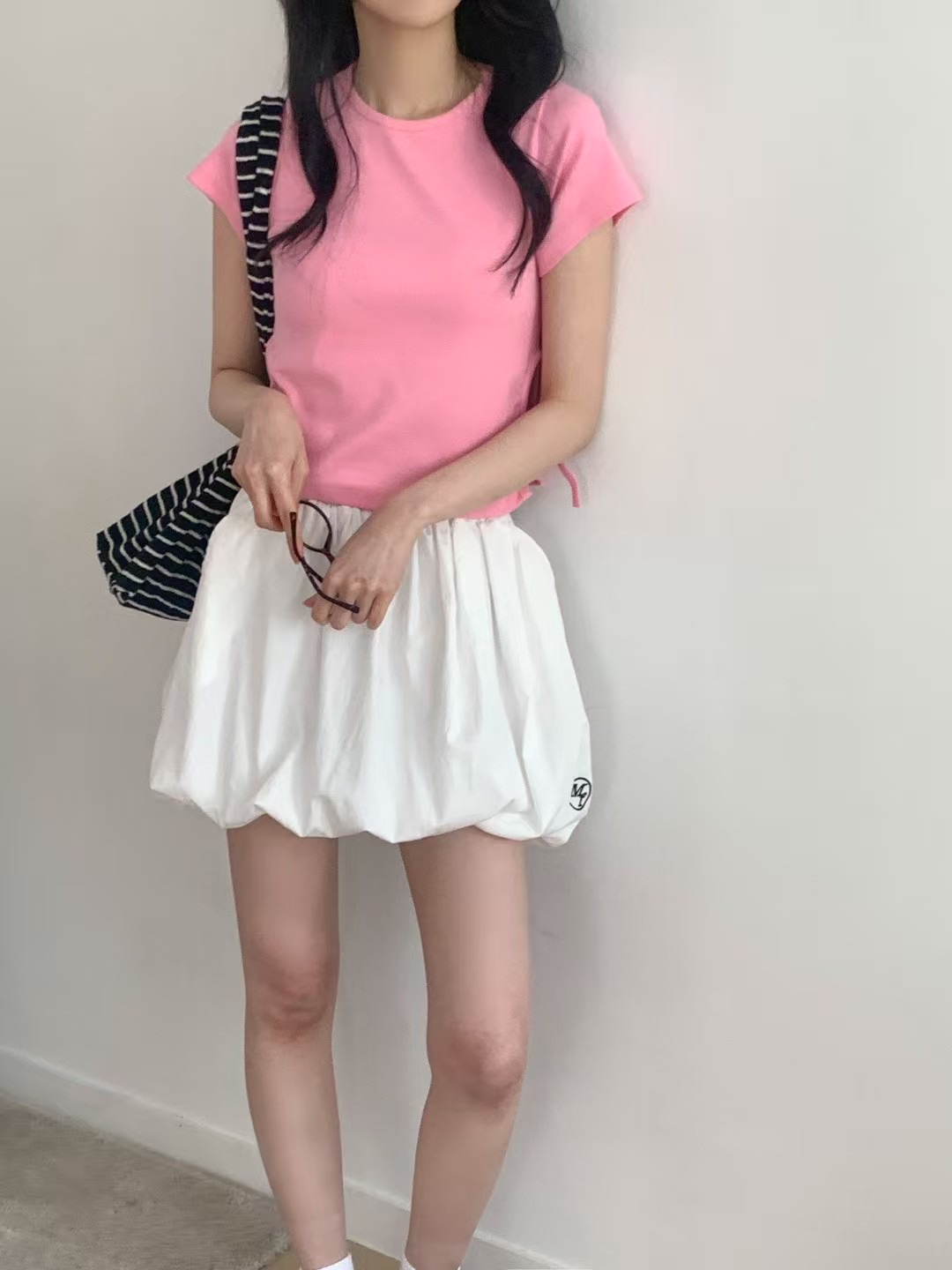 MAYFLOWER韓國直郵㊣女裝新款休閑25春夏人氣職業推薦短裙刺繡MAYFLOWER短裙