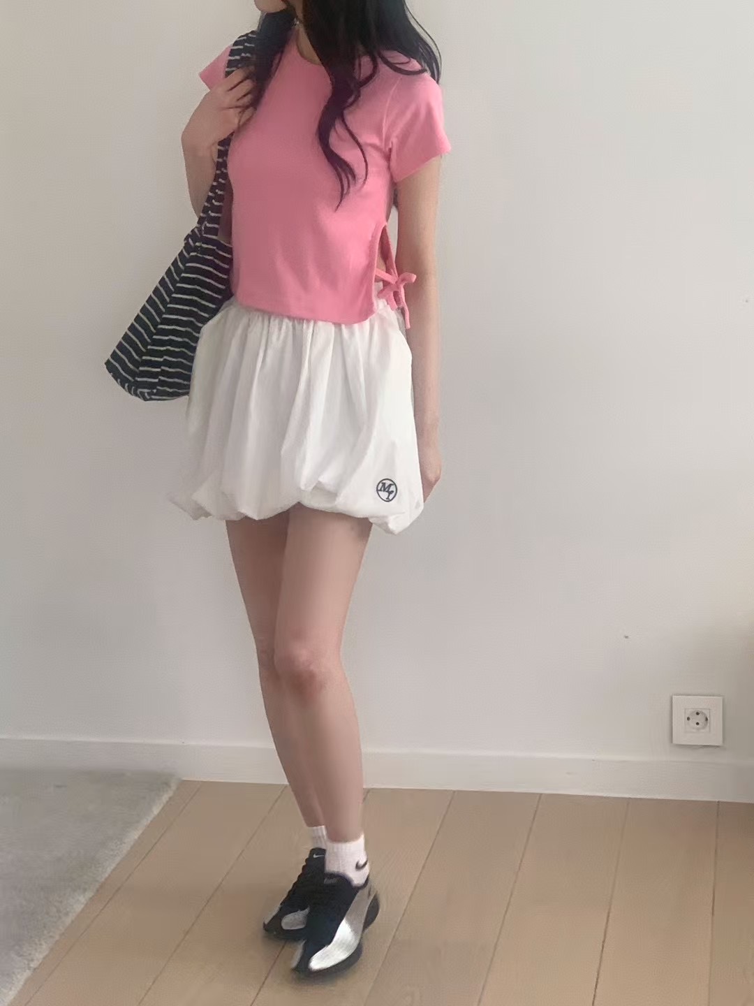 MAYFLOWER韓國直郵㊣女裝新款休閑25春夏人氣職業推薦短裙刺繡MAYFLOWER短裙