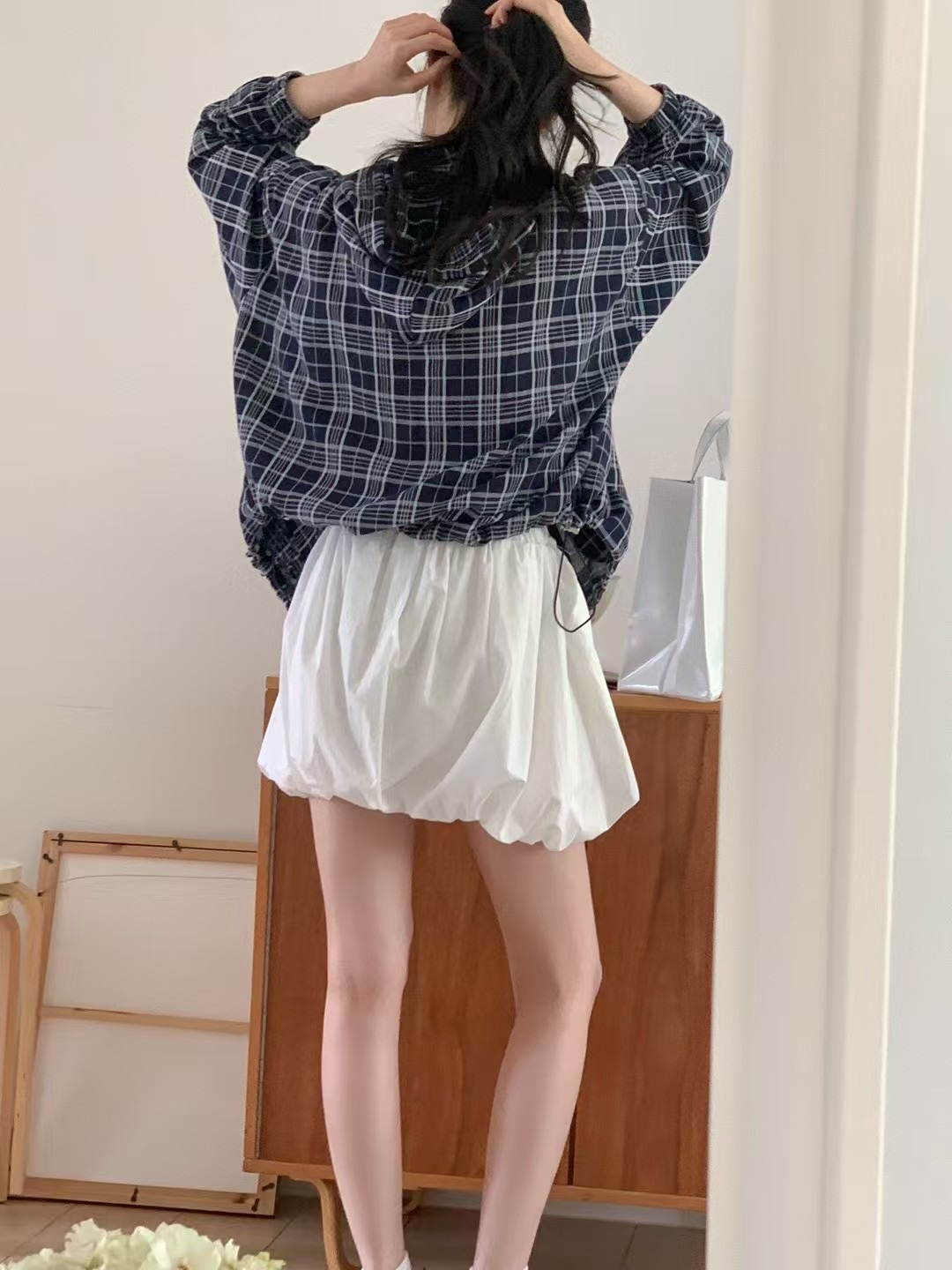 MAYFLOWER東大門㊣實拍女裝新品職業推薦熱賣夾克連帽衫格紋MAYFLOWER夾克