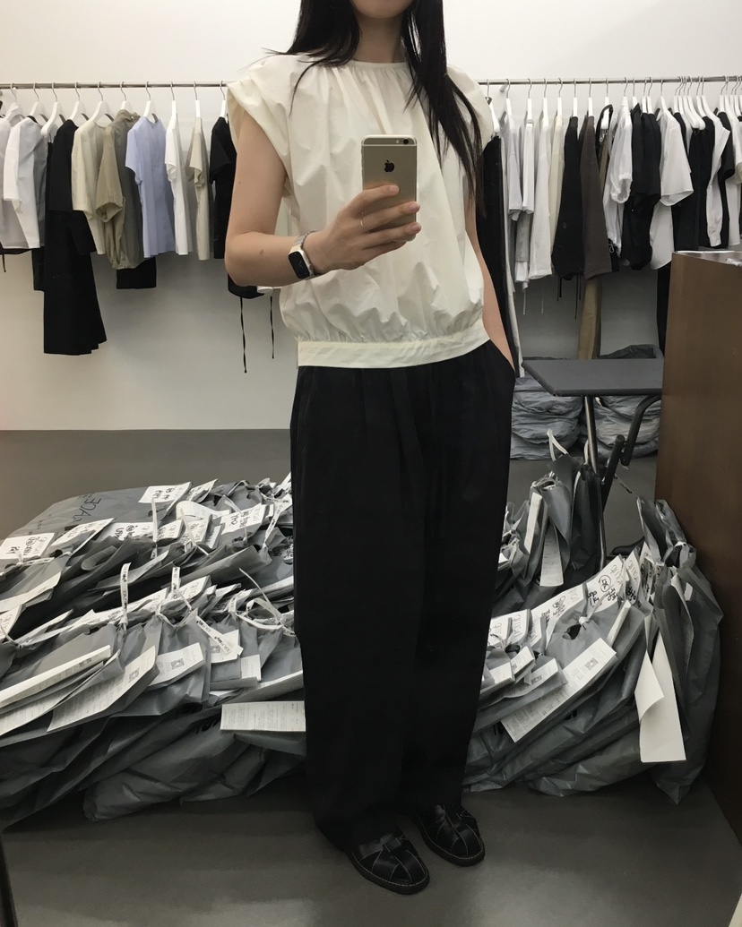 HEMP-P韓國代購㊣女裝新品職業休閑25春夏真品襯衫蕾絲衫紐扣hemp襯衫/蕾絲衫