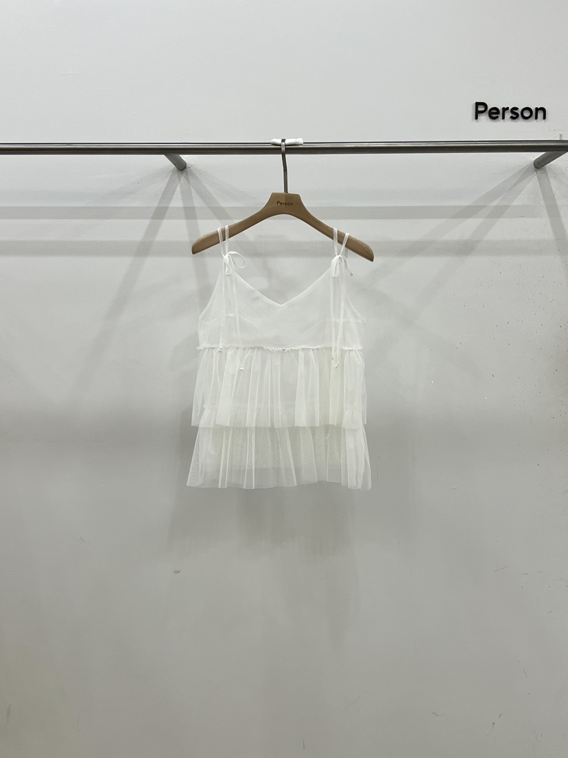 PERSON韓國代購㊣女裝新款熱賣25春夏職業人氣吊帶背心可愛的PERSON吊帶/背心