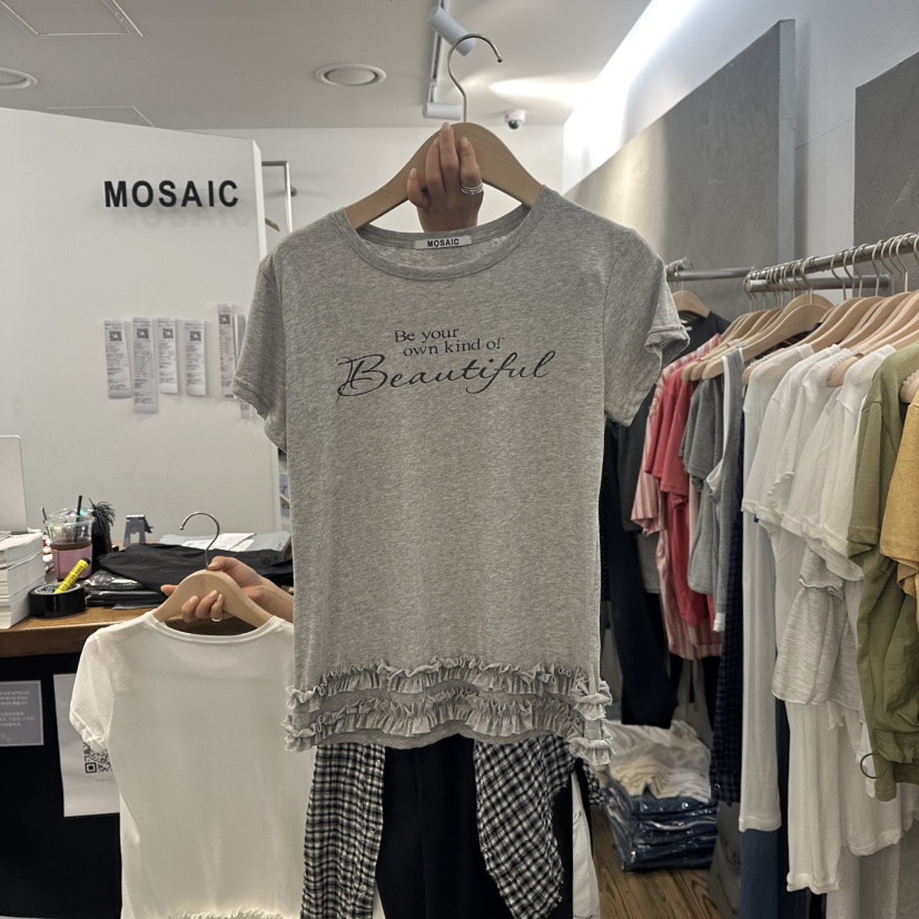 MOSAIC東大門㊣實拍女士新款人氣真品25春夏休閑時尚推薦T恤MOSAICT恤圖色2