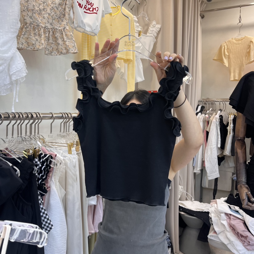 BLACK BIJOU東大門㊣實拍女裝新品時尚25春夏推薦吊帶背心BLACK BIJOU吊帶/背心