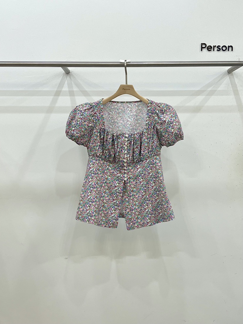 PERSON韓國直郵㊣女裝新款25春夏休閑真品時尚職業襯衫蕾絲衫PERSON襯衫/蕾絲衫