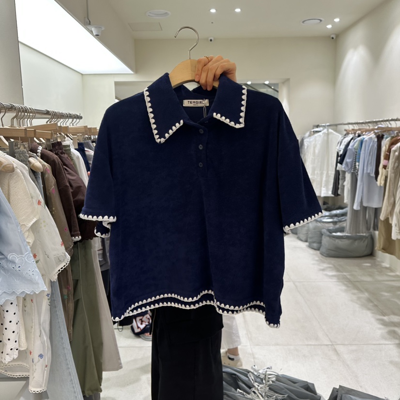 TOMGIRL韓國代購㊣女士新品熱賣25春夏時尚職業真品休閑T恤TOMGIRLT恤圖色3
