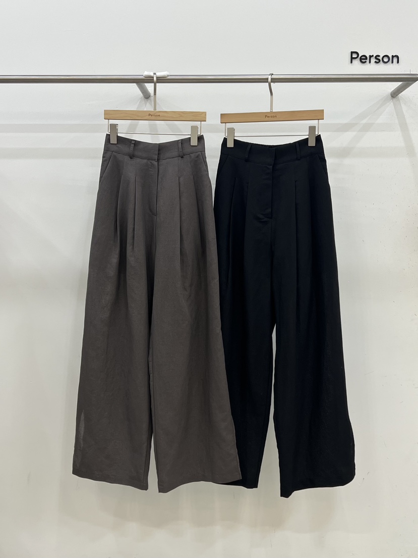 PERSON韓國代購㊣女士新品推薦人氣職業時尚熱賣休閑褲亞麻PERSON休閑褲