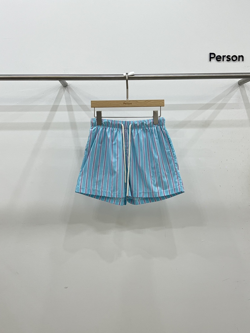 PERSON東大門㊣代購女士新品熱賣時尚真品職業推薦短褲條紋PERSON短褲圖色4