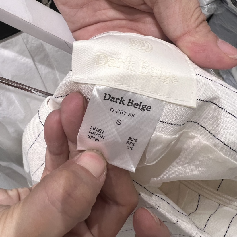 DARKBEIGE東大門㊣直郵女士新款休閑真品半身裙中短裙亞麻布DARK BEIGE半身裙/中短裙