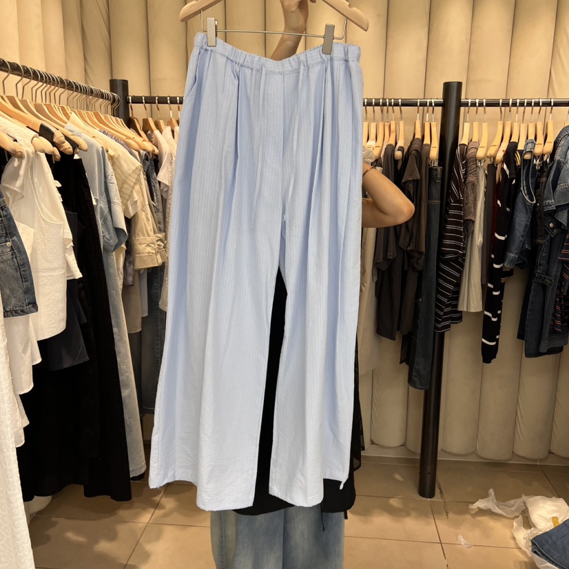 OUS/INCH-L東大門㊣直郵女裝新品人氣時尚推薦休閑褲條紋OUS/INCH休閑褲圖色1