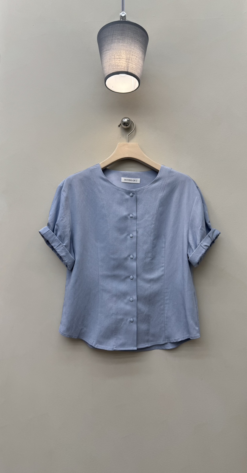NOTHING東大門㊣代購女士新品25春夏時尚襯衫蕾絲衫亞麻布打折NOTHING襯衫/蕾絲衫