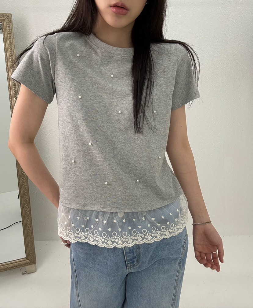 JMIND韓國直郵㊣女士新品25春夏人氣熱賣真品T恤莫代爾蕾絲JMINDT恤