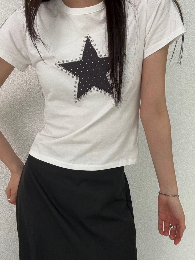 JMIND韓國代購㊣女裝新品熱賣休閑時尚推薦人氣職業T恤刺繡JMINDT恤