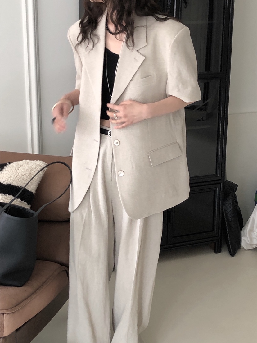 LE BUTTER韓國代購㊣女裝新品人氣真品25春夏推薦夾克亞麻布LE BUTTER夾克