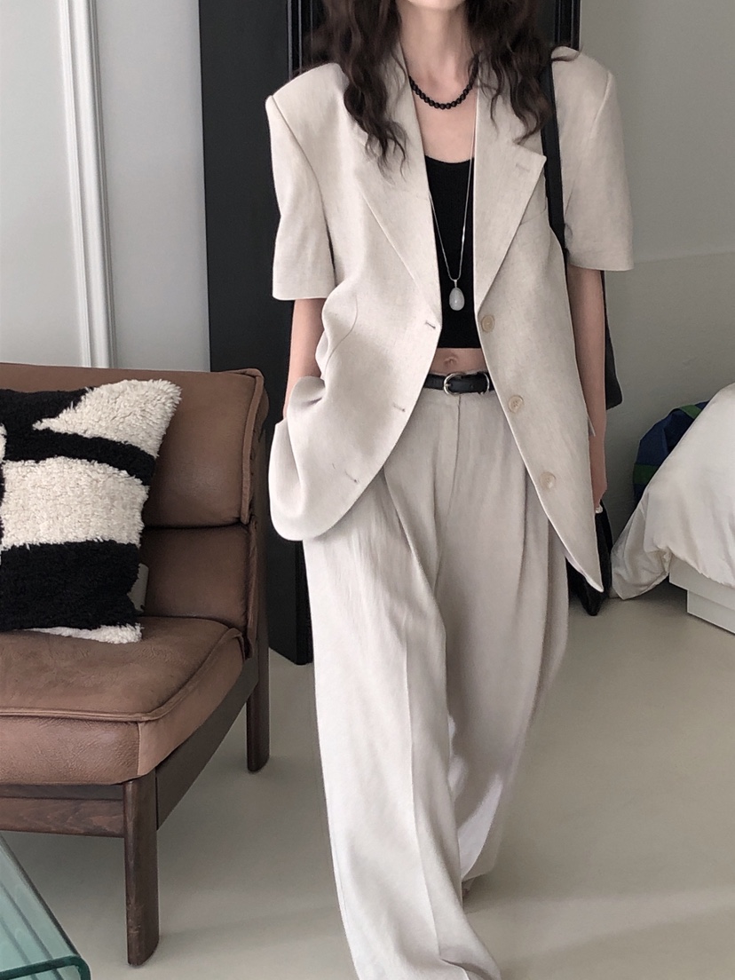 LE BUTTER韓國代購㊣女裝新品人氣真品25春夏推薦夾克亞麻布LE BUTTER夾克