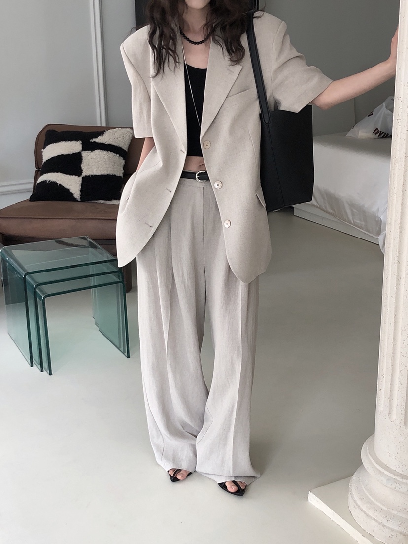 LE BUTTER韓國代購㊣女裝新品人氣真品25春夏推薦夾克亞麻布LE BUTTER夾克