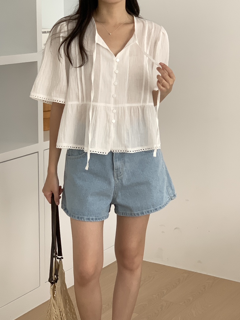 FRILL-T東大門㊣直郵女裝新品推薦熱賣職業休閑襯衫蕾絲衫FRILL-T襯衫/蕾絲衫