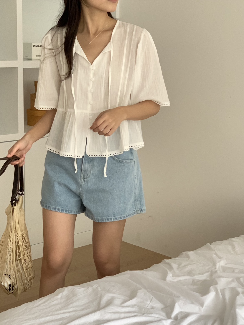 FRILL-T東大門㊣直郵女裝新品推薦熱賣職業休閑襯衫蕾絲衫FRILL-T襯衫/蕾絲衫