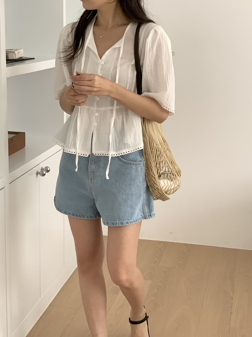 FRILL-T東大門㊣直郵女裝新品推薦熱賣職業休閑襯衫蕾絲衫FRILL-T襯衫/蕾絲衫