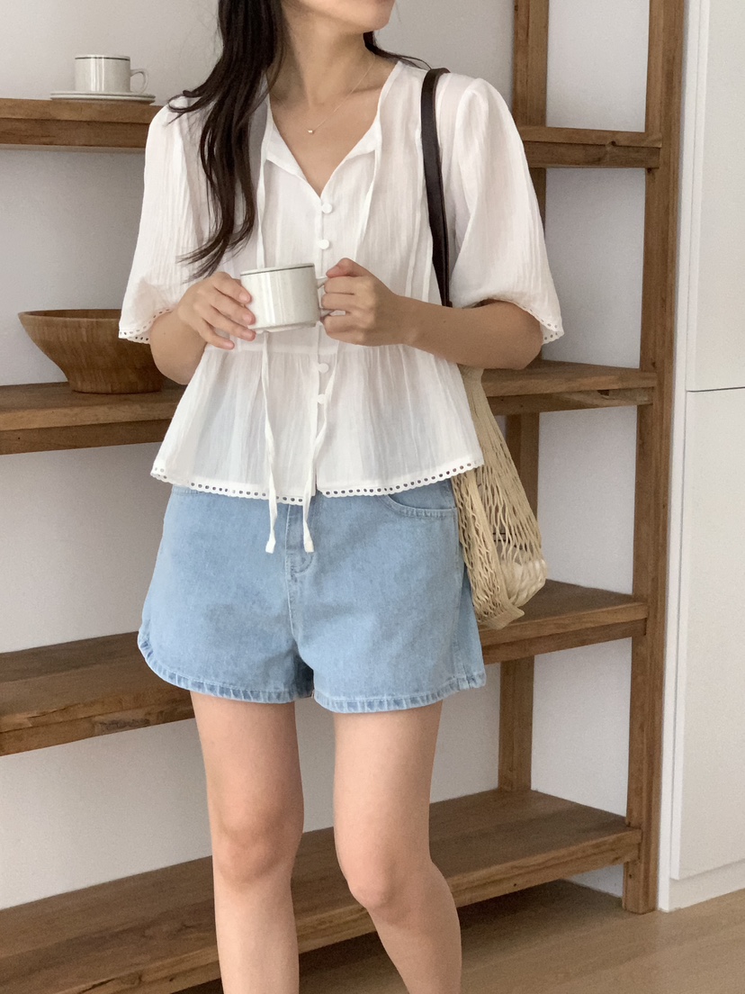 FRILL-T東大門㊣直郵女裝新品推薦熱賣職業休閑襯衫蕾絲衫FRILL-T襯衫/蕾絲衫