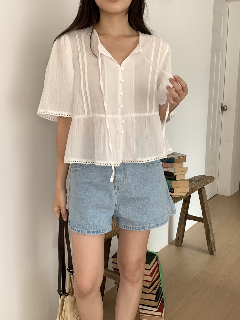 FRILL-T東大門㊣直郵女裝新品推薦熱賣職業休閑襯衫蕾絲衫FRILL-T襯衫/蕾絲衫