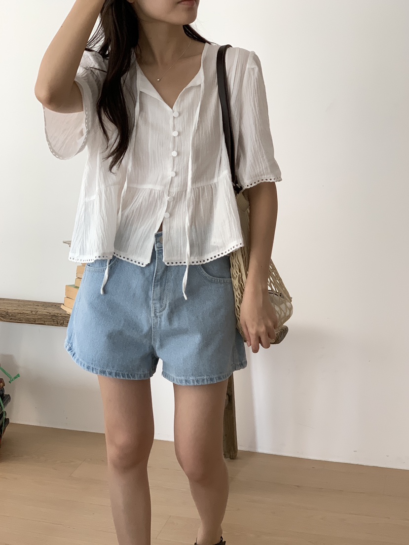 FRILL-T東大門㊣直郵女裝新品推薦熱賣職業休閑襯衫蕾絲衫FRILL-T襯衫/蕾絲衫