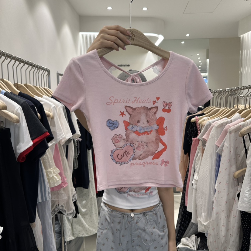 MIMME韓國代購㊣女裝新款時尚休閑人氣職業熱賣推薦25春夏T恤MIMMET恤圖色3