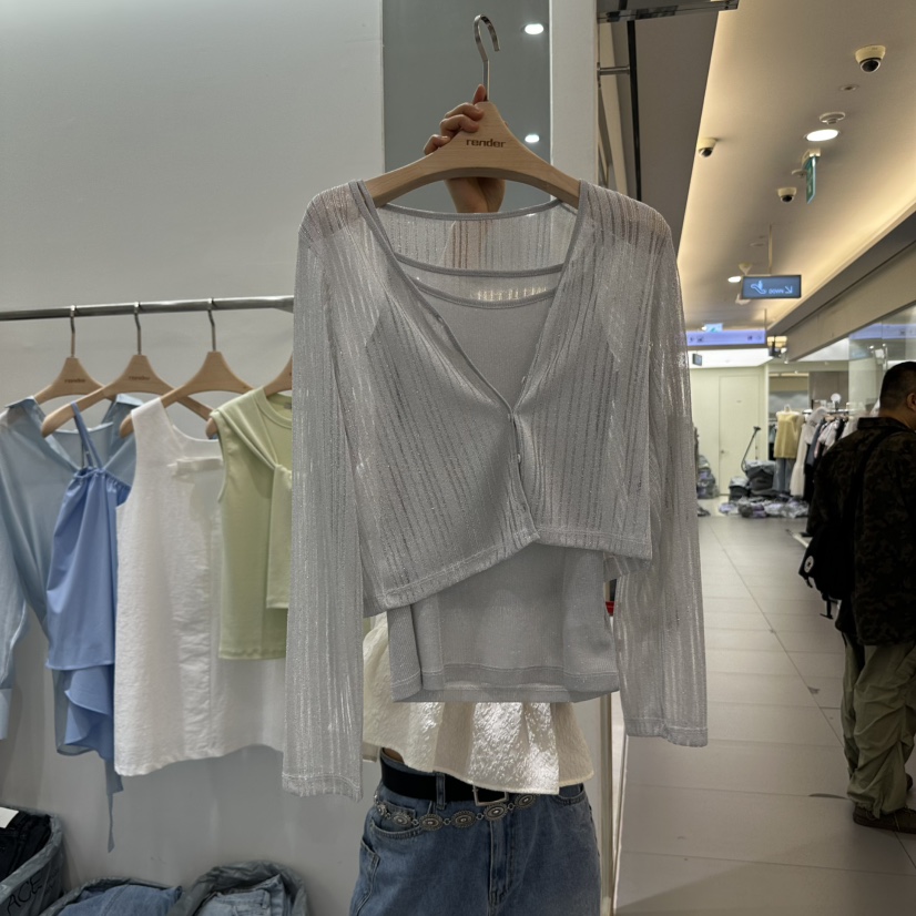 RENDER韓國代購㊣女士新品時尚25春夏人氣熱賣套裝套裝開衫RENDER套裝圖色2