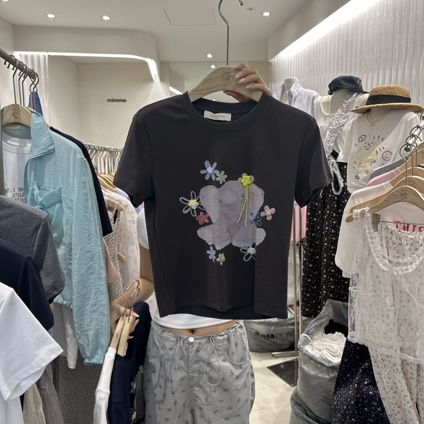 MIMME韓國直郵㊣女裝新品休閑人氣熱賣推薦時尚職業25春夏T恤MIMMET恤圖色3