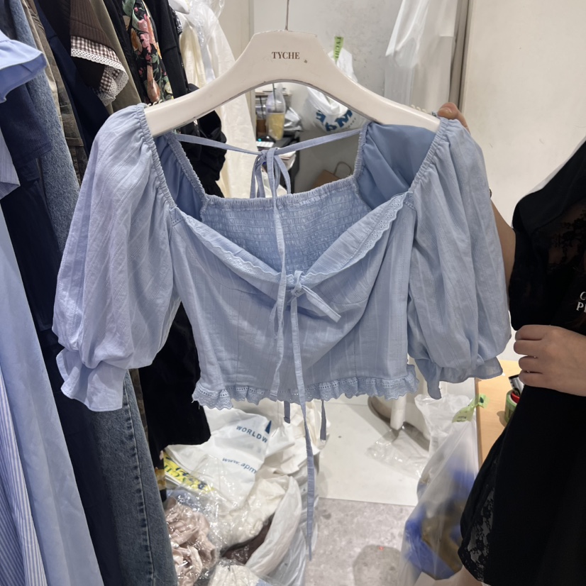 TYCHE韓國代購㊣女士新品熱賣25春夏真品休閑人氣襯衫蕾絲衫TYCHE襯衫/蕾絲衫圖色2