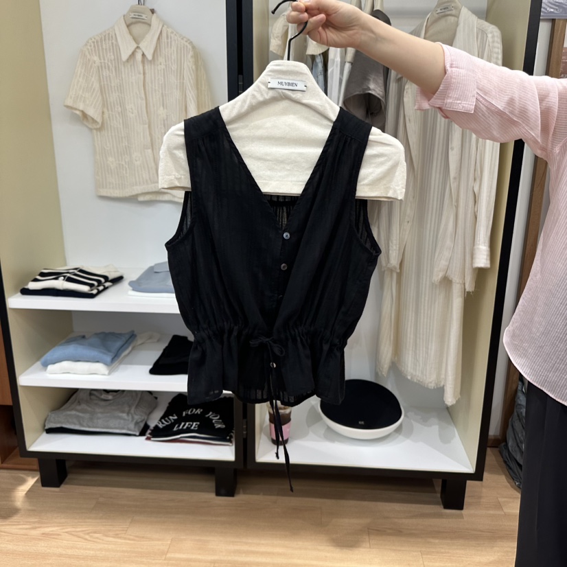 MUYBIEN東大門㊣代購女士新款推薦職業熱賣25春夏時尚吊帶背心MUYBIEN吊帶/背心圖色3