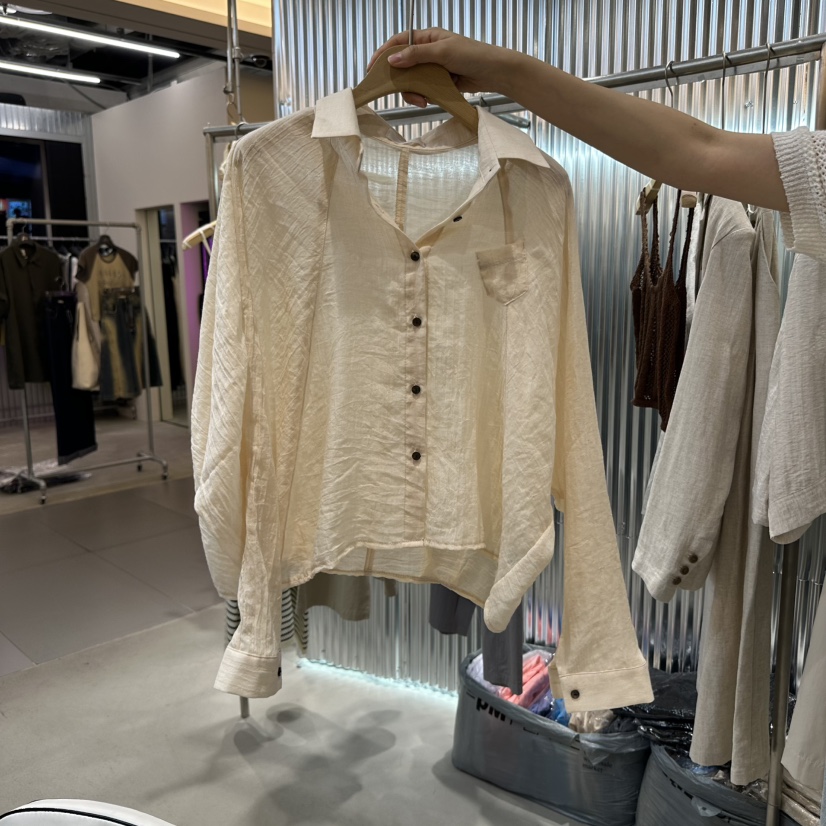 ALEGRE韓國代購㊣女裝新品推薦25春夏人氣熱賣休閑襯衫蕾絲衫ALEGRE襯衫/蕾絲衫圖色2