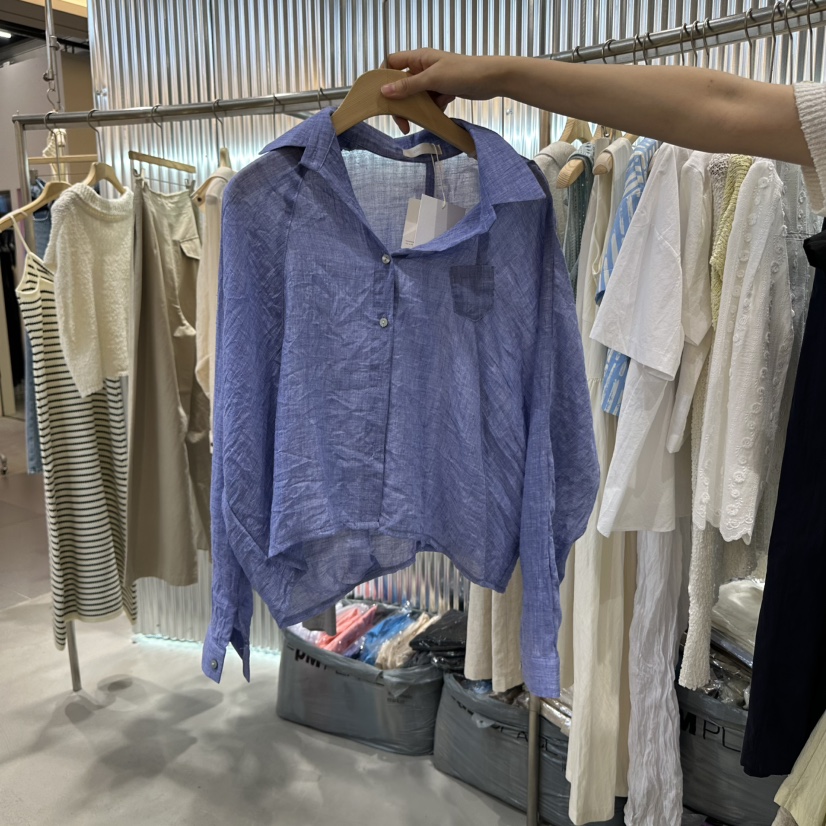 ALEGRE韓國代購㊣女裝新品推薦25春夏人氣熱賣休閑襯衫蕾絲衫ALEGRE襯衫/蕾絲衫圖色3