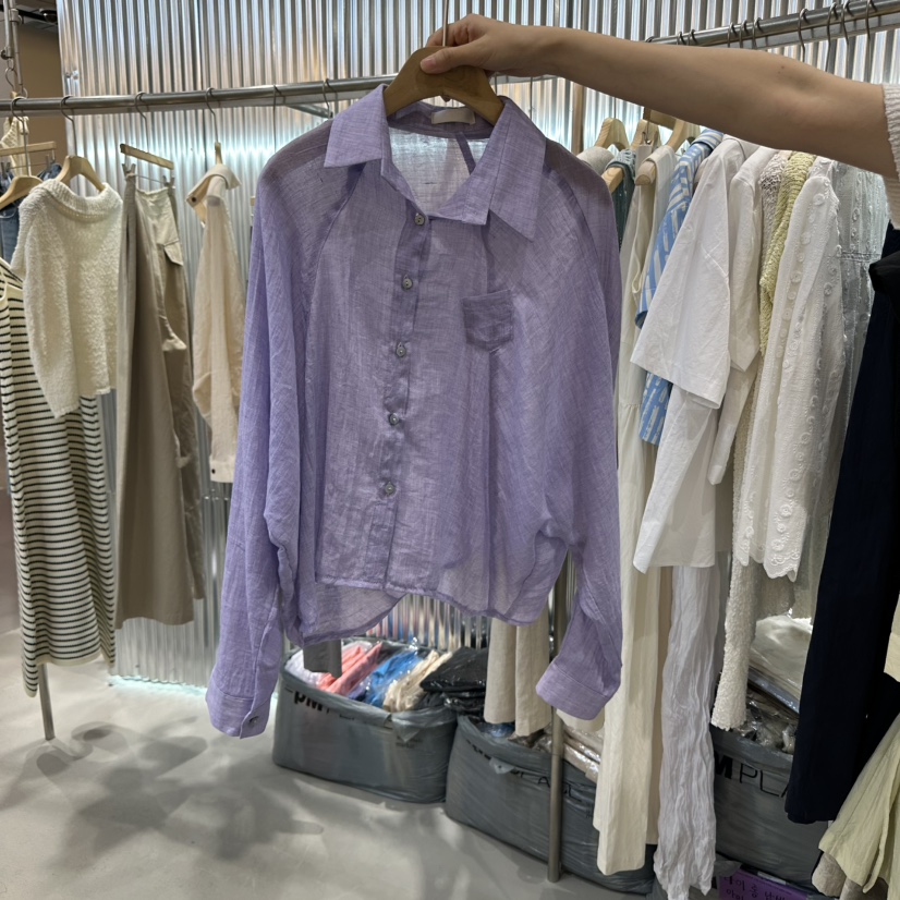 ALEGRE韓國代購㊣女裝新品推薦25春夏人氣熱賣休閑襯衫蕾絲衫ALEGRE襯衫/蕾絲衫圖色4