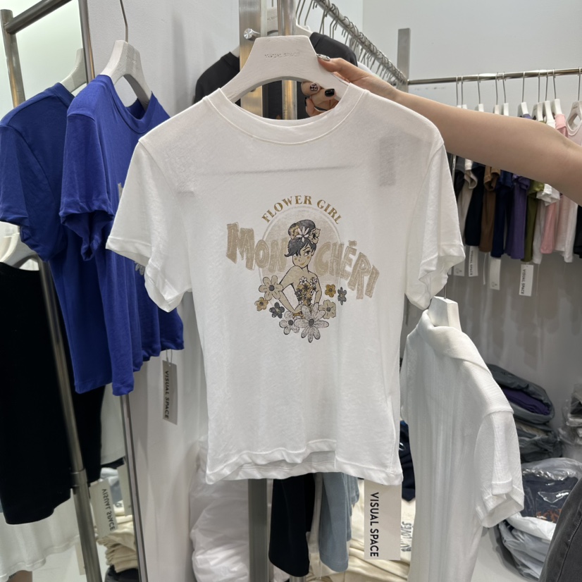 VISUAL SPACE東大門㊣直郵女裝新品25春夏熱賣休閑職業T恤VISUAL SPACET恤
