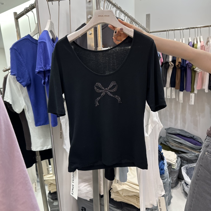 VISUAL SPACE東大門㊣直郵女裝新款人氣25春夏推薦時尚T恤VISUAL SPACET恤圖色2